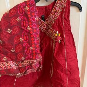 Kids Red Casual Dress J. Infants